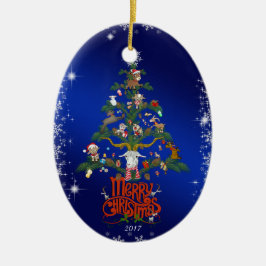 Ornamento De Cerâmica GOAT LOVERS Feliz Árvore de Capim de Natal