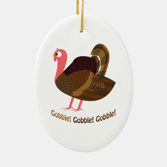 Ornamento De Cerâmica Gobble! Gobble! Gobble! (Verso)