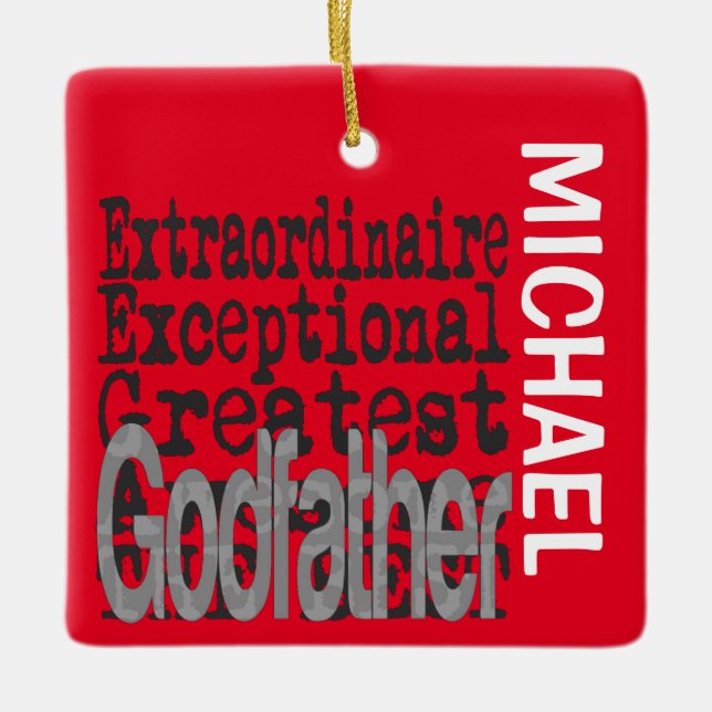 Ornamento De Cerâmica Goddad Extraordinaire CUSTOM (Frente)