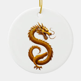 Ornamento De Cerâmica Golden Dragon