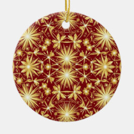 Ornamento De Cerâmica Golden Glory — Starburst Christmas Design