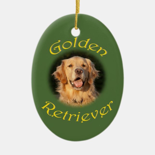 Ornamento De Cerâmica Golden retriever (Frente)