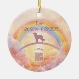 Ornamento De Cerâmica  Golden Retriever Rainbow Bridge Ornament