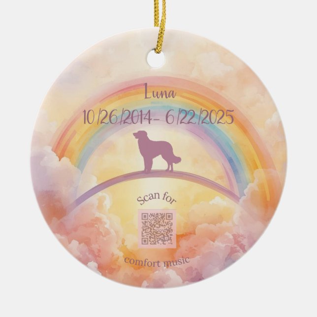 Ornamento De Cerâmica  Golden Retriever Rainbow Bridge Ornament (Frente)