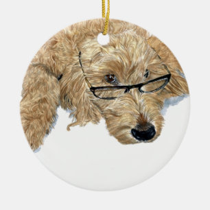 Ornamento De Cerâmica Goldendoodle