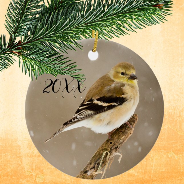 Ornamento De Cerâmica Goldfinch 2023 Natal (Criador carregado)