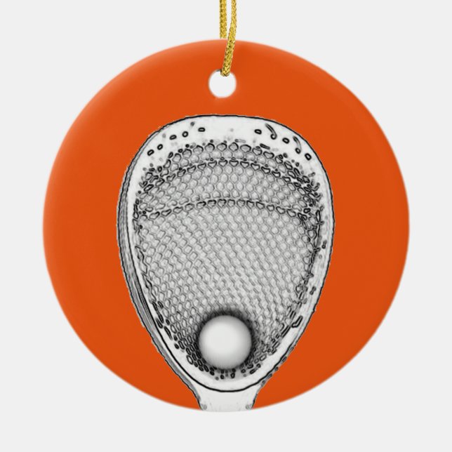 Ornamento De Cerâmica Goleiro de Lacrosse (Frente)