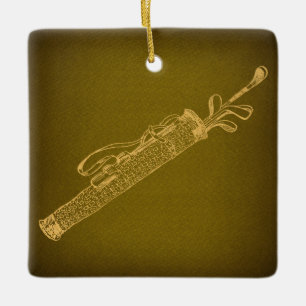 Ornamento De Cerâmica Golf Bag com Clubs Vintage Art
