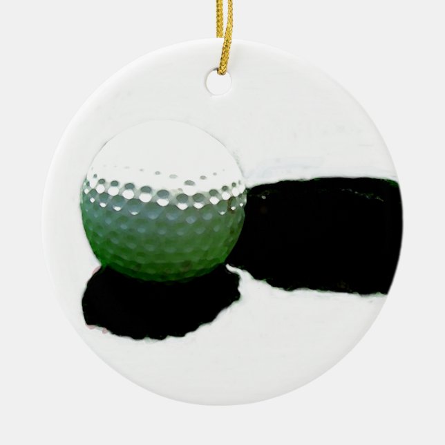 Ornamento De Cerâmica Golf Ball & Hole (Frente)