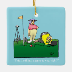 Ornamento De Cerâmica Golf Humor
