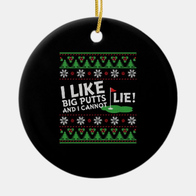 Ornamento De Cerâmica Golf Ugly Christmas (Frente)