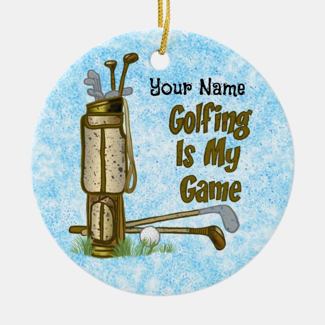 Ornamento De Cerâmica Golfe é meu Golfe de Jogo (Frente)