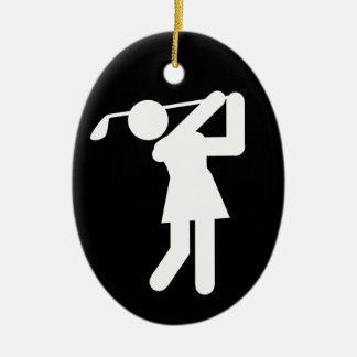 Ornamento De Cerâmica Golfe feminino - Símbolo de Golfe feminino