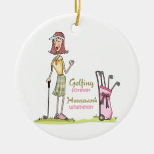 Ornamento De Cerâmica Golfing para sempre