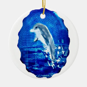 Ornamento De Cerâmica Golfinho Que Pula Animais Do Mar