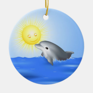 Ornamento De Cerâmica Golfinho & Sun