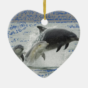 Ornamento De Cerâmica Golfinhos