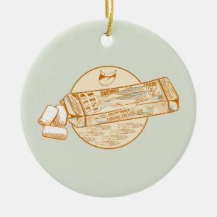 Ornamento De Cerâmica Goma de mascar com sabor a sardinha peixe engraçad