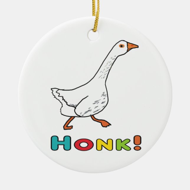 Ornamento De Cerâmica Goose Honk (Frente)
