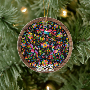 Ornamento De Cerâmica Gordo Nome Pássaro Pintado Ornamental - Ano