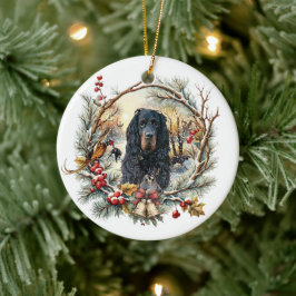 Ornamento De Cerâmica Gordon Setter Christmas Joy – Seasonal Dog Art