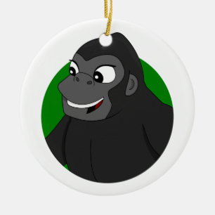 Ornamento De Cerâmica Gorilla Cartoon
