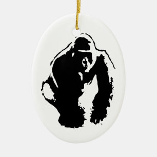 Ornamento De Cerâmica Gorilla Pop Art