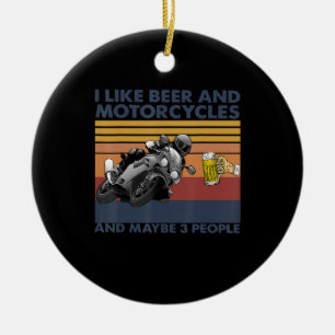 Ornamento De Cerâmica Gosto De Cerveja E Motociclos - Presente De Motoci
