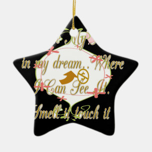 Ornamento De Cerâmica Gosto do meu dinheiro nos meus sonhos onde posso.