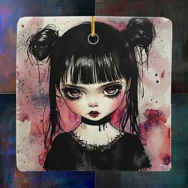 Ornamento De Cerâmica Gótico Girl (Criador carregado)