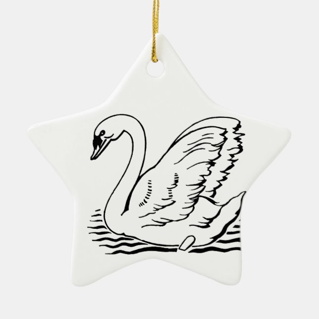 Ornamento De Cerâmica Graceful Swan (Frente)