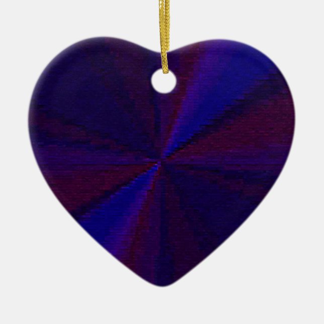 Ornamento De Cerâmica Gradação circular - Azul a Roxo (Frente)
