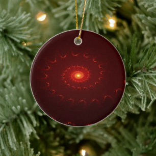 Ornamento De Cerâmica Gradação de espiral vermelho