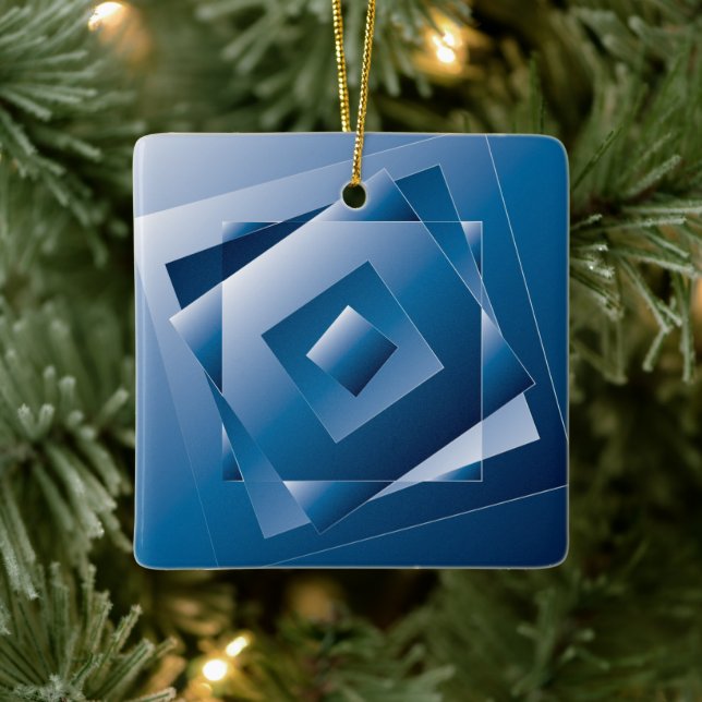 Ornamento De Cerâmica gradiente azul 1 (Árvore)