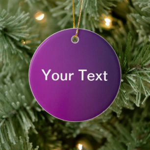 Ornamento De Cerâmica Gradiente Roxo Ombre Moderno e Texto Branco Editáv