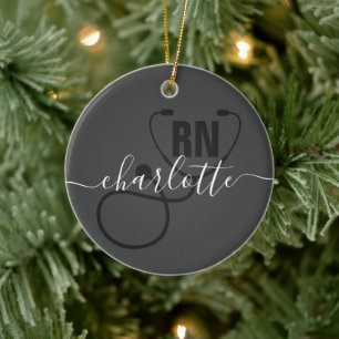 Ornamento De Cerâmica Graduação de Enfermeiros Registrados Personalizado