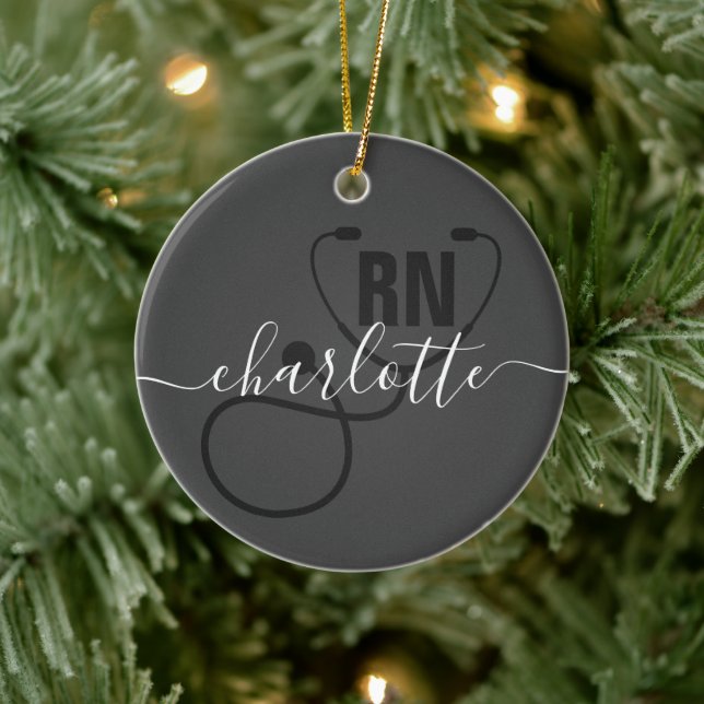 Ornamento De Cerâmica Graduação de Enfermeiros Registrados Personalizado (Árvore)