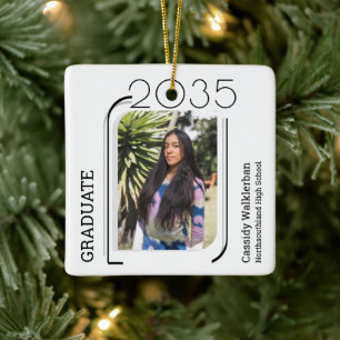 Ornamento De Cerâmica Graduação de Foto em Linhas Modernas