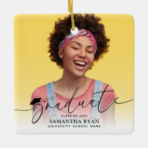 Ornamento De Cerâmica Graduação de Foto Moderna de Script