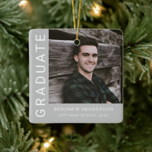 Ornamento De Cerâmica Graduação do Modern Photo Boy 2023