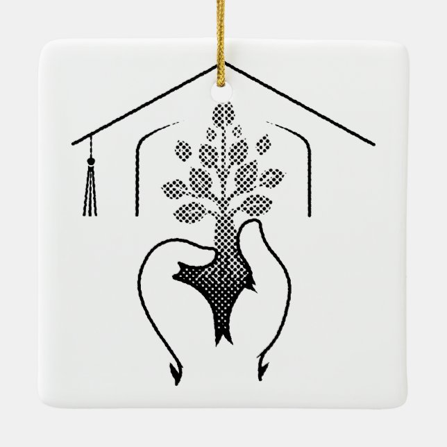 Ornamento De Cerâmica Graduação: Sonhos Embojados em Um Slogan Poderoso (Verso)