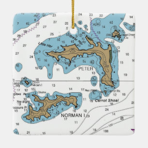 Ornamento De Cerâmica Gráfico BVI da Ilha Norman