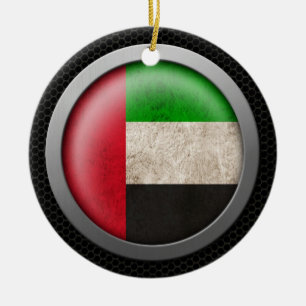 Ornamento De Cerâmica Gráfico de aço do disco da bandeira de United Ar