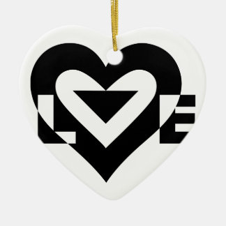 Ornamento De Cerâmica Gráfico de Amor Legal, Preto