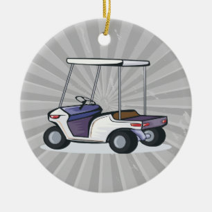 Ornamento De Cerâmica gráfico de carrinho de golfe