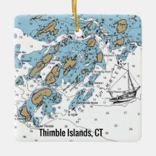 Ornamento De Cerâmica Gráfico de Conexão da Ilha Thimble