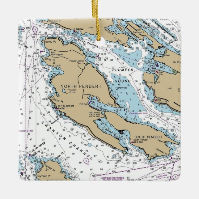 Ornamento De Cerâmica Gráfico de Ilhas Pender Norte (Frente)
