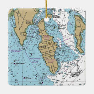 Ornamento De Cerâmica Gráfico de NY Bronx da Ilha da Cidade