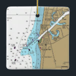 Ornamento De Cerâmica Gráfico de Oneida no Lago Verona Beach<br><div class="desc">Verona Beach e Lake Oneida New York Enfeites de natal,  feitos com gráfico náutico.</div>