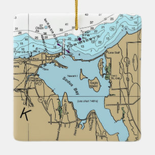 Ornamento De Cerâmica Gráfico de Sodus Bay New York